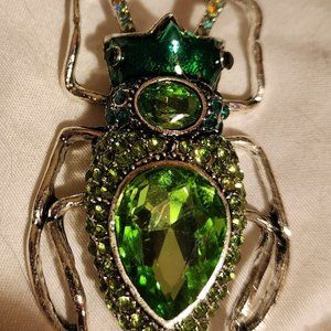 Green Silverstone, Egyptian beetle/scarab Pin